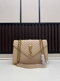 Saint Laurent Lou Lou Medium Chain Bag – Beige Quilted Leather