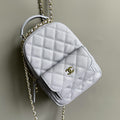 CHANEL MINI 18 BACKPACK WHITE CAVIAR LIGHT GOLD HARDWARE