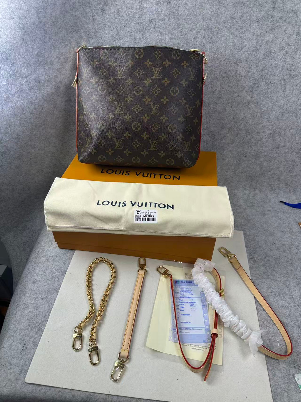 Louis Vuitton Monogram Crossbody Bag with Accessories