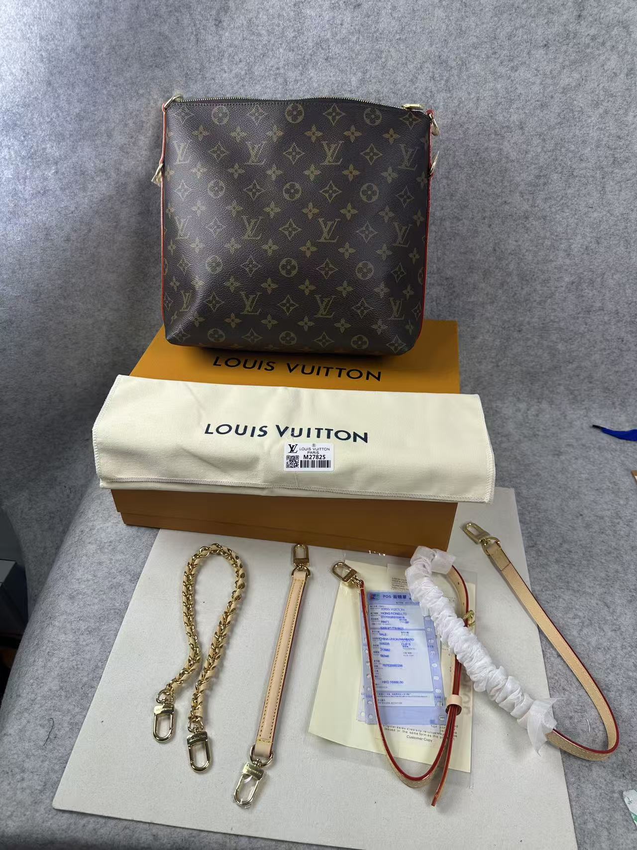 Louis Vuitton Monogram Crossbody Bag with Accessories